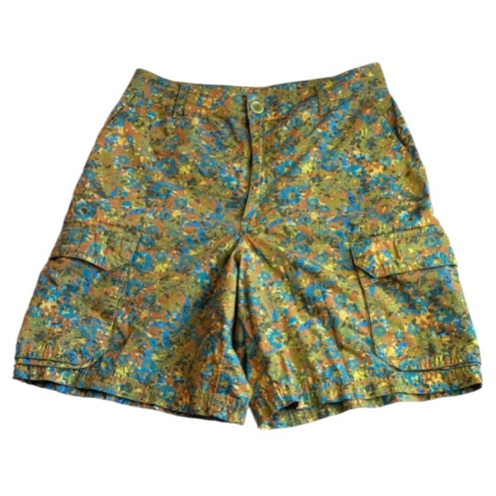 NWOT Lucy & Yak Avery Cotton Cargo Shorts Green Floral Size W26 - Picture 5 of 15